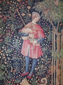Un homme jouant de la cornemuse, détail de 